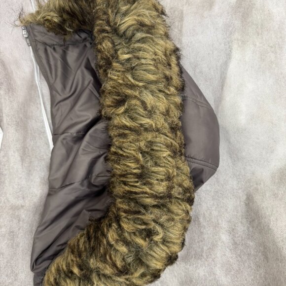 Michael Kors Like NEW Long Down Blend Puffer Winter Coat Gray Trim Size M - Picture 11 of 12